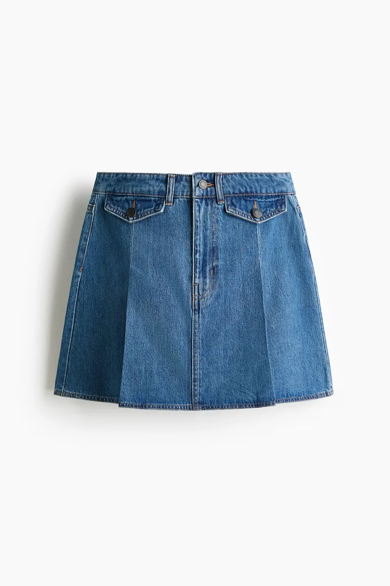 A-line denim skirt